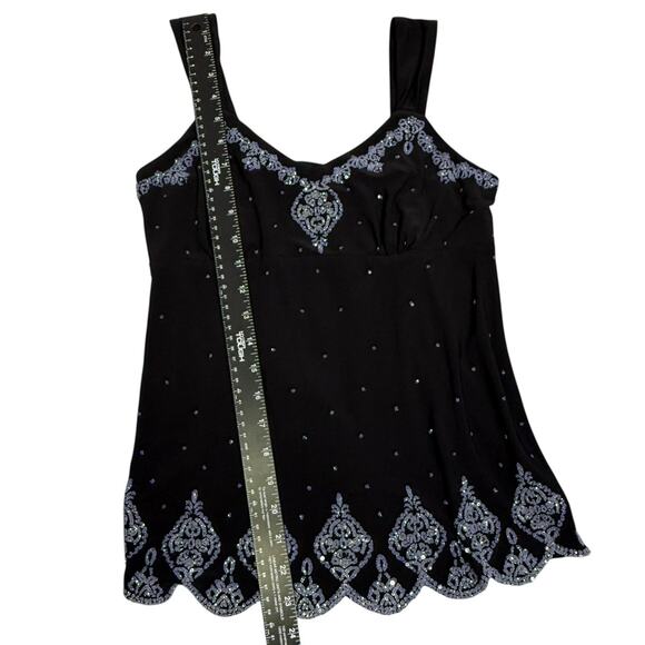 VTG Y2K Dressbarn Embellished Tank Top Sz M P Fairy‎ Whimsigoth Going Out USA - Picture 4 of 10